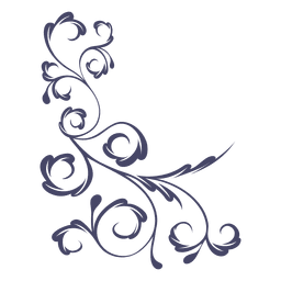 Decorative corner blossomed lily PNG Design