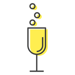 Drink glass champagne PNG Design