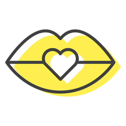 Beijo lábios coração Desenho PNG