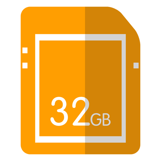 Laranja de armazenamento do cartão de memória de 32 gb Desenho PNG