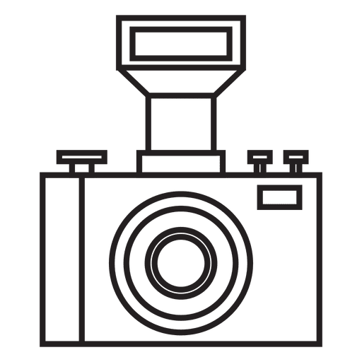 Fotokamera mit Blitzsymbol PNG-Design