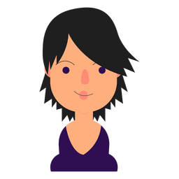 Ojos morados cabello corto escote Diseño PNG