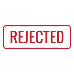 Rectángulo redondeado rojo rechazado Diseño PNG