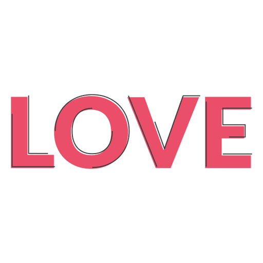 Amor rosa geométrico sans serif Diseño PNG