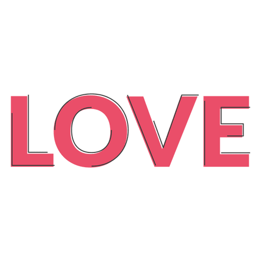 Sans serif geometric pink love PNG Design