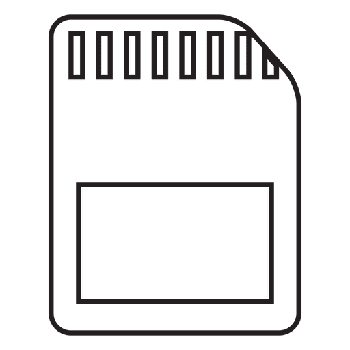 Icono de trazo de memoria de la tarjeta sd digital segura