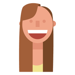 Ojos pequeños pelo largo pelo castaño Diseño PNG