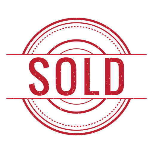 Sold red rounded PNG Design