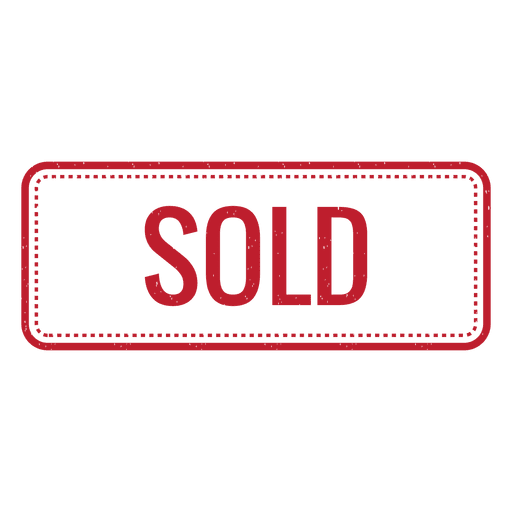 Sold red rounded rectangle PNG Design