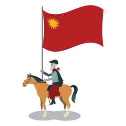 Abanderado jinete del partido Colorado Diseño PNG