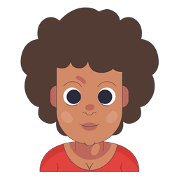 Wavy hair broun skin big eyes PNG Design