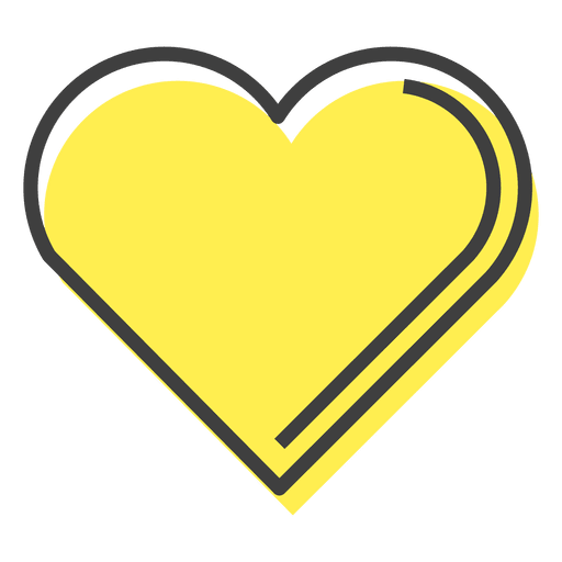 Yellow heart friendship happy PNG Design