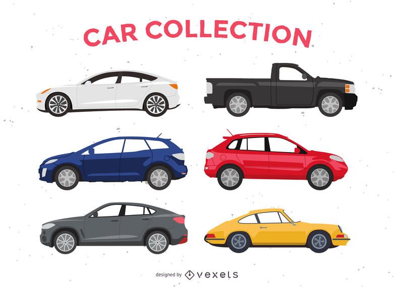 Flat car illustration pack Flat car illustration pack