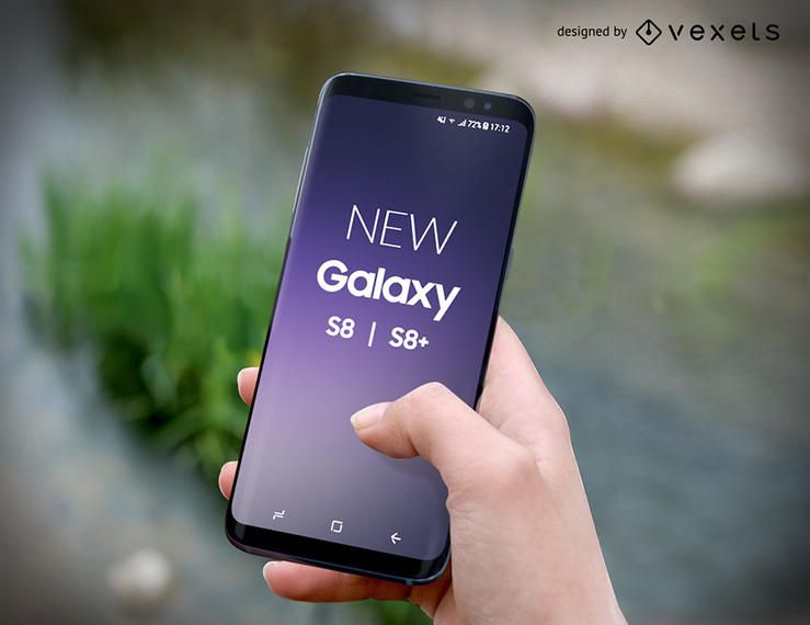 Maquete do Samsung Galaxy S8 PSD Maquete do Samsung Galaxy S8 PSD