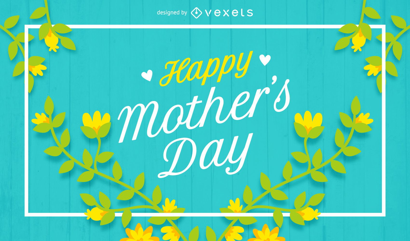 Happy Mother's Day Poster With Flowers Vector Download