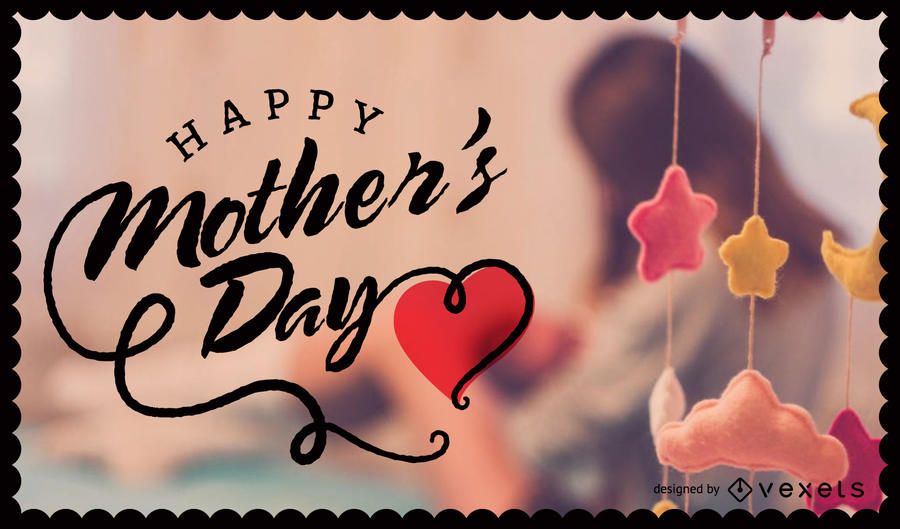 Mother's Day image with badge and lettering Mother's Day image with badge and lettering