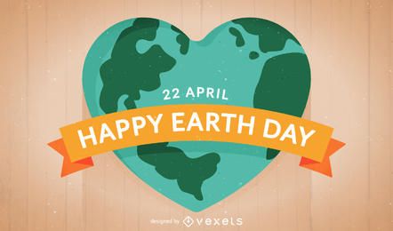 Flat Earth Day illustration with heart-shaped Earth