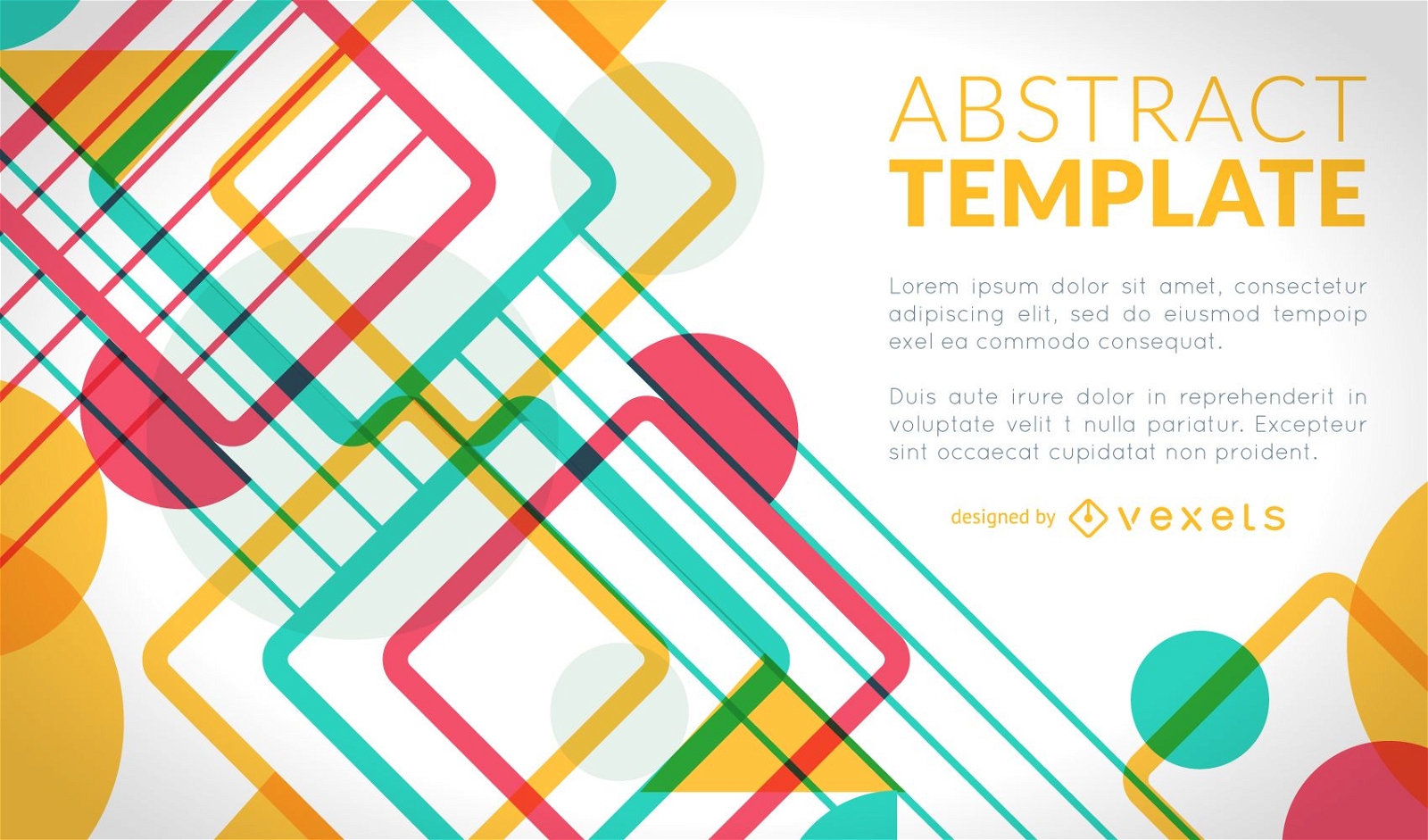 Colorful poster design with geometric shapes