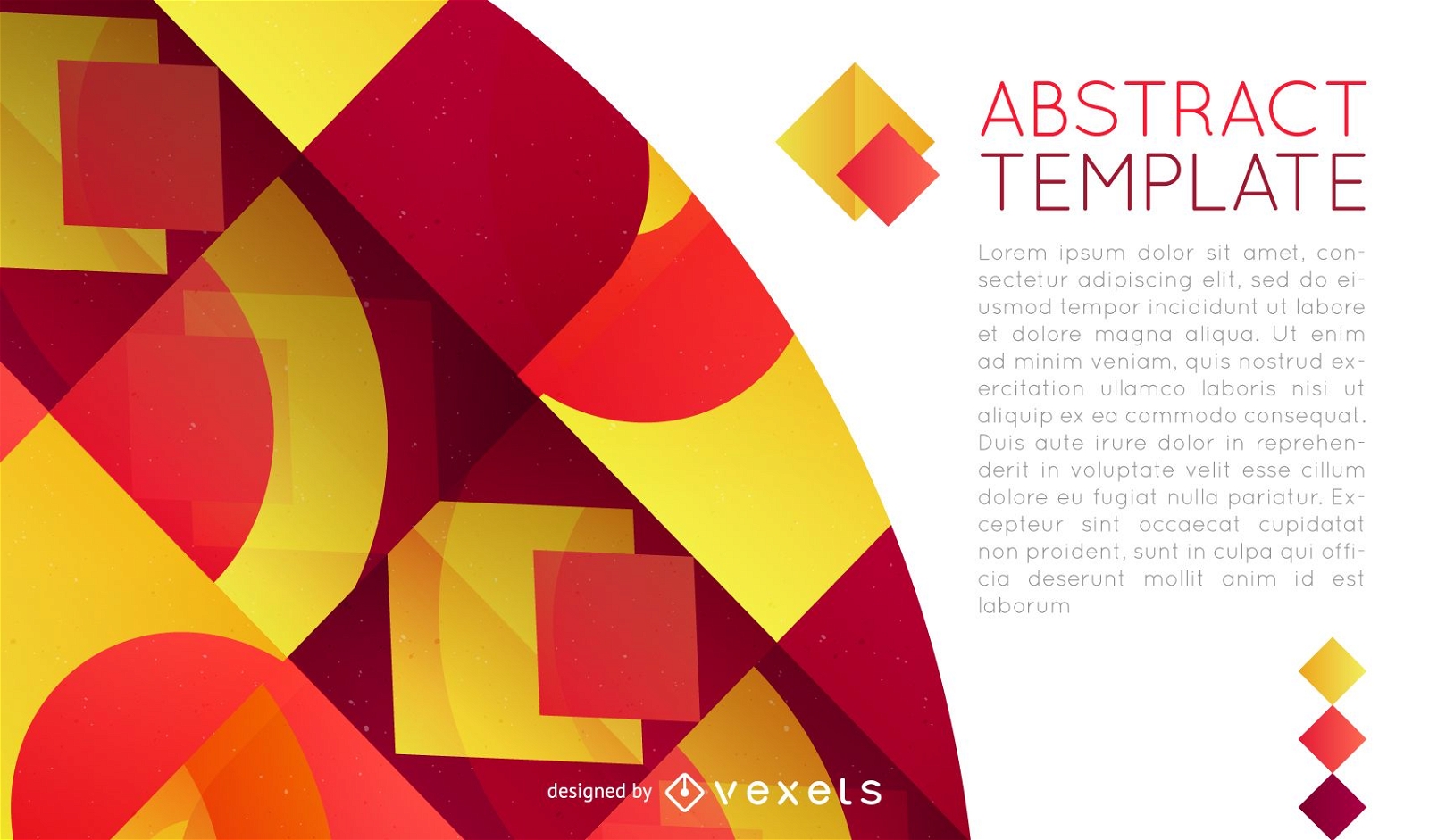 Poster design with red and yellow geometric shapes