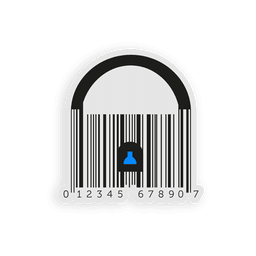 Business blue codebar padlock PNG Design