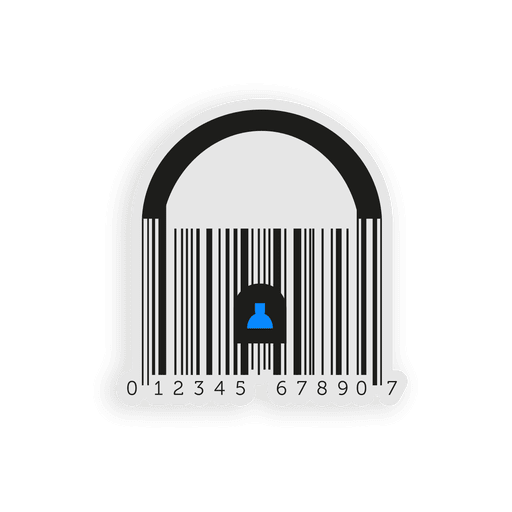 Business blue codebar padlock