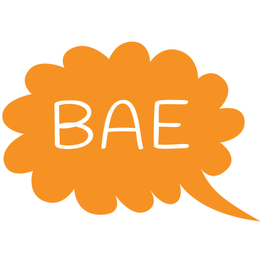 Cartoon bae slang speech bubble PNG Design