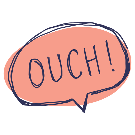 Ouch cartoon comic slang words PNG Design
