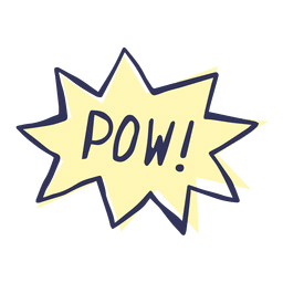 Palabras de argot cómico de dibujos animados de Pow Diseño PNG