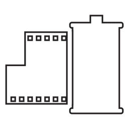 Ícone de negativo de tira de filme de traço Desenho PNG