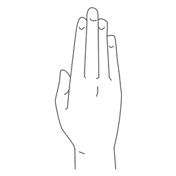 Mano de dedos al revés Diseño PNG