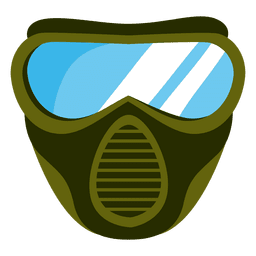 Ilustração de máscara de paintball verde Desenho PNG