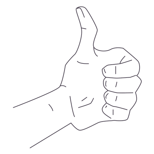Hand drawn ok thumbs up PNG Design