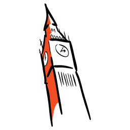 Big ben dibujado a mano Diseño PNG