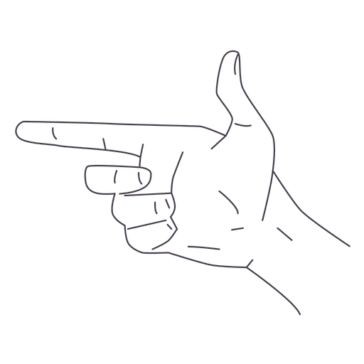 Dedos ilustrados com gestos manuais Desenho PNG