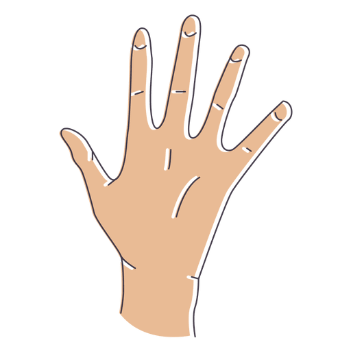 Dedos de gesto de mano abiertos Diseño PNG
