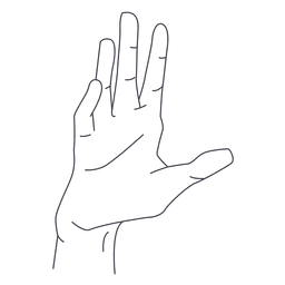 Hand gesture fingers and palm PNG Design