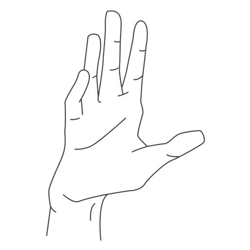 Gesto de la mano con los dedos y la palma Diseño PNG
