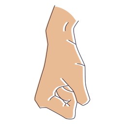 Hand gesture fist fingers with stroke PNG Design