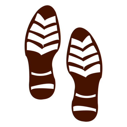 Silhouette of human shoes footprints