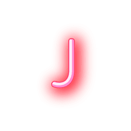 Alfabeto de néon vermelho com cabeçalho j Desenho PNG