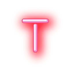 Membrete rojo neón alfabeto t Diseño PNG