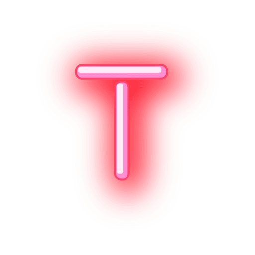 Briefkopf rotes Neonalphabet t PNG-Design
