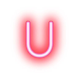 Membrete rojo neón alfabeto u Diseño PNG