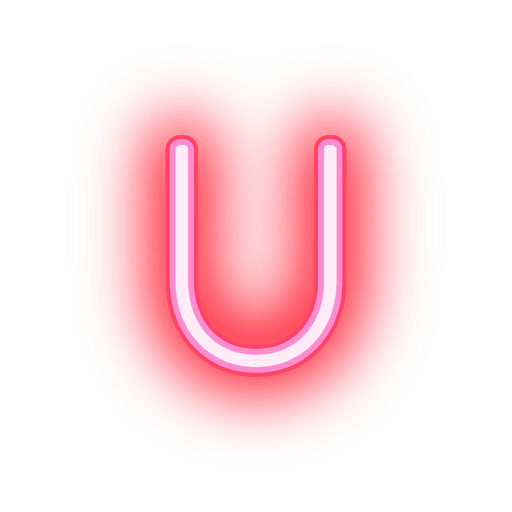 Letterhead red neon alphabet u PNG Design