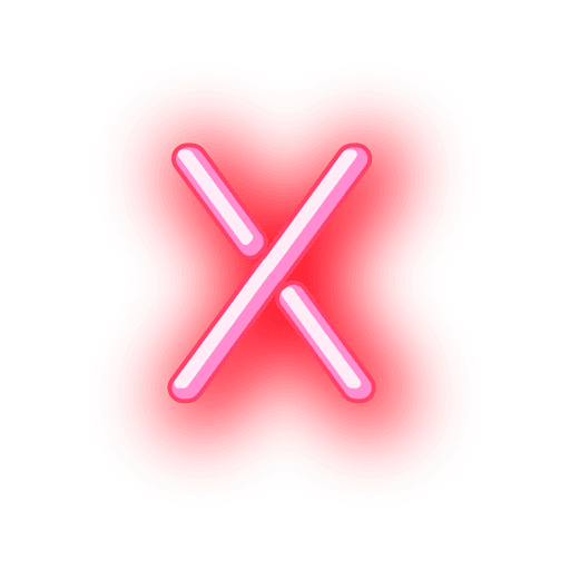Letterhead red neon alphabet x