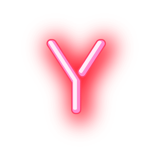 Letterhead red neon alphabet y