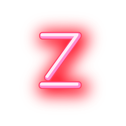 Letterhead red neon alphabet z