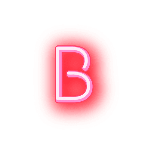 Briefkopf rote Neonschrift b PNG-Design