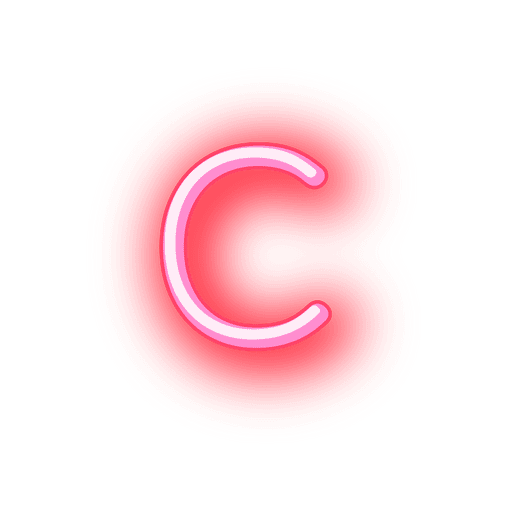 Letterhead red neon font c PNG Design