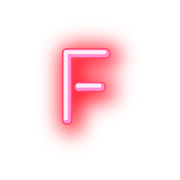 Membrete rojo neón fuente f Diseño PNG
